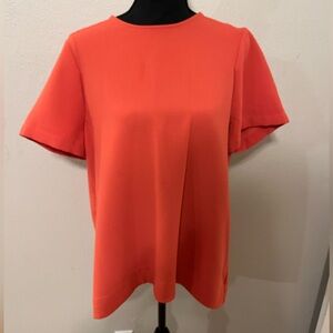 Madewell Women's Crepe Tailored Tee In Coral Orange Size L NWOT